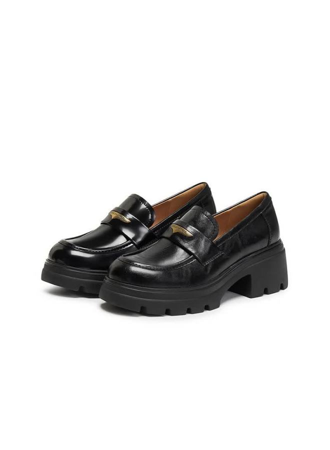 Belle Women's Loafers British Style Small Leather Shoes Autumn Commuter Flats Jd007cm5 Black Matte Size 38 - Image 4