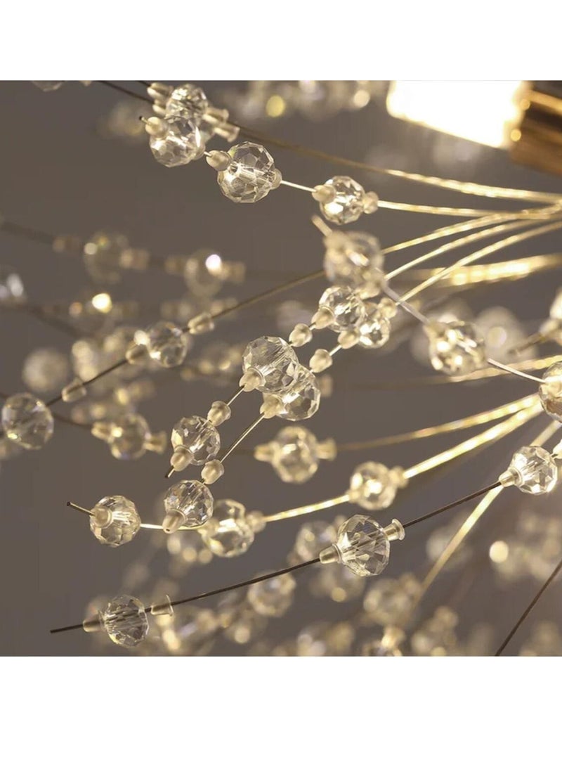 GEADI Adjustable Round Dandelion Crystal Chandelier 12 Light Living Room Dining Room Bedroom Lamps  - Image 3