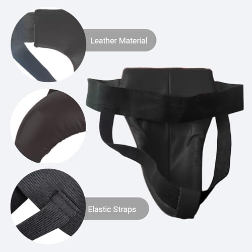 asdmm Men Boxing Groin Protector - Kickboxing Abdominal Support Gear Cup for Martial Arts, MMA Training Sports Fitness - Image 3