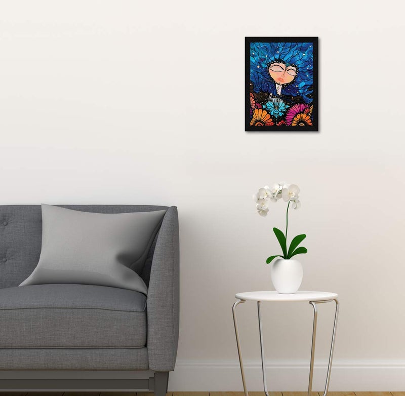 ArtX Paper Dog & Abstract Girl Framed Wall Art Painting, Multicolor, Abstract, 10 X 13 inches each, 20 X 13 inches combined, Set of 2 - Image 5