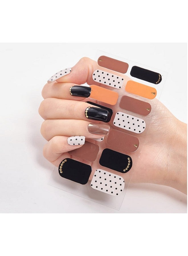 3D Nails Stickers for Women, Girls, Female & Kids Waterproof Nail Art Glittery Luxury Extension Peel Off Self-Adhesive DIY Nails Stickers 14 Tips DQ-014 (Multicolored) - Image 1