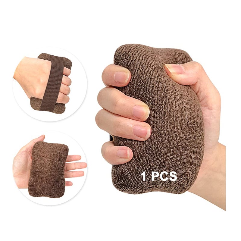 Palm Grip Protector for Hand Contracture Finger Cushion Palm Hand Splint for Contractures Palm Guard Cushion Grip with Elastic Band for Bedridden Patients Care Brown 1PCS