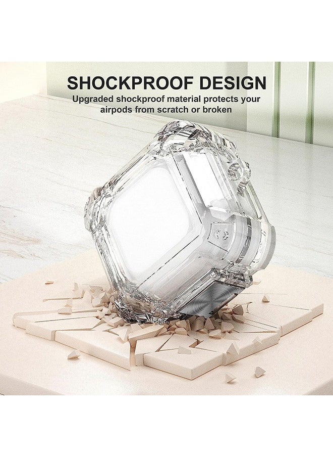 Clear Case For Samsung Galaxy Buds FE/Galaxy Buds 2 Pro/Galaxy Buds 2/Galaxy Buds Pro/Galaxy Buds Live Case with Front Secure Lock &Keychain -Clear
