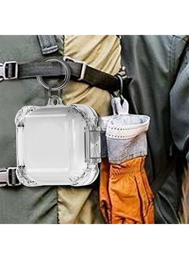 Clear Case For Samsung Galaxy Buds FE/Galaxy Buds 2 Pro/Galaxy Buds 2/Galaxy Buds Pro/Galaxy Buds Live Case with Front Secure Lock &Keychain -Clear