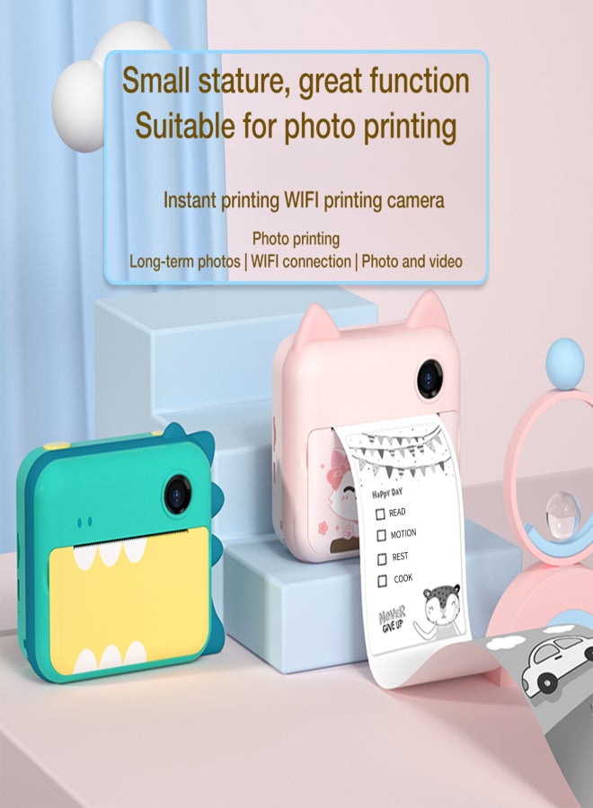 P1 Kids Camera 32GB Children Instant Camera Photo Printer 2.4 inch IPS Screen Christmas Birthday Gifts for Girls with Printing Paper Support WIFI Transmissin Applicable to Self-adhesive Photo Paper - Image 3