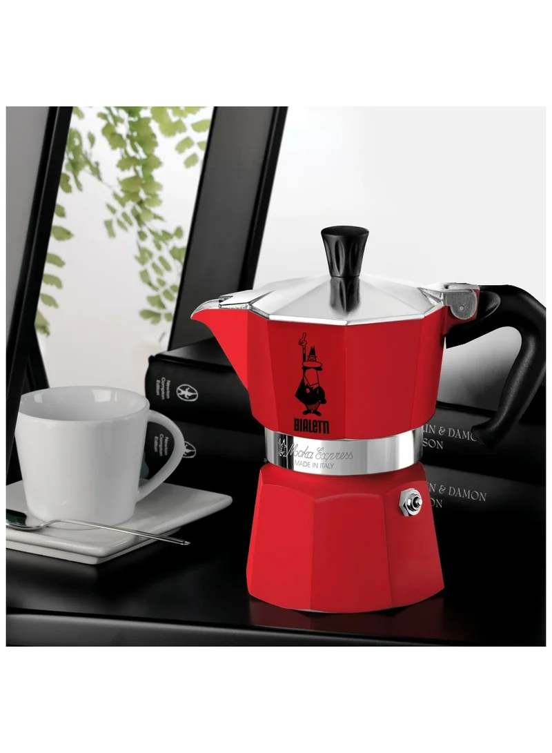 BIALeTTI Moka Express Espresso Maker Red 3 Cups