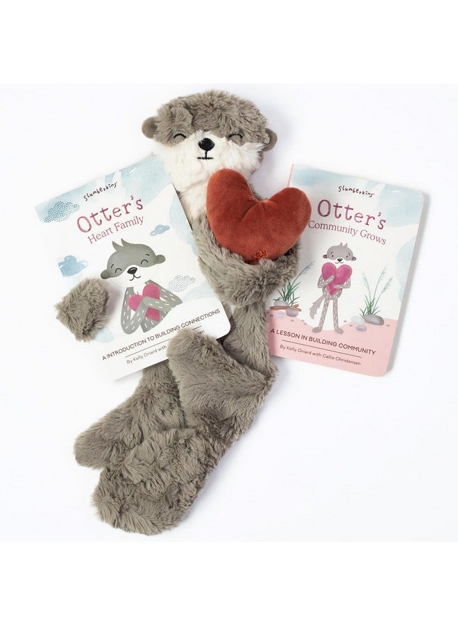 Slumberkins Otter Snuggler & 2 Board Books Complete Set Bundle | Promotes Family Bonding, Building Connections & Acceptance | Social Emotional Learning (Otter Snuggler Plush + 2 Board Books) - Image 1