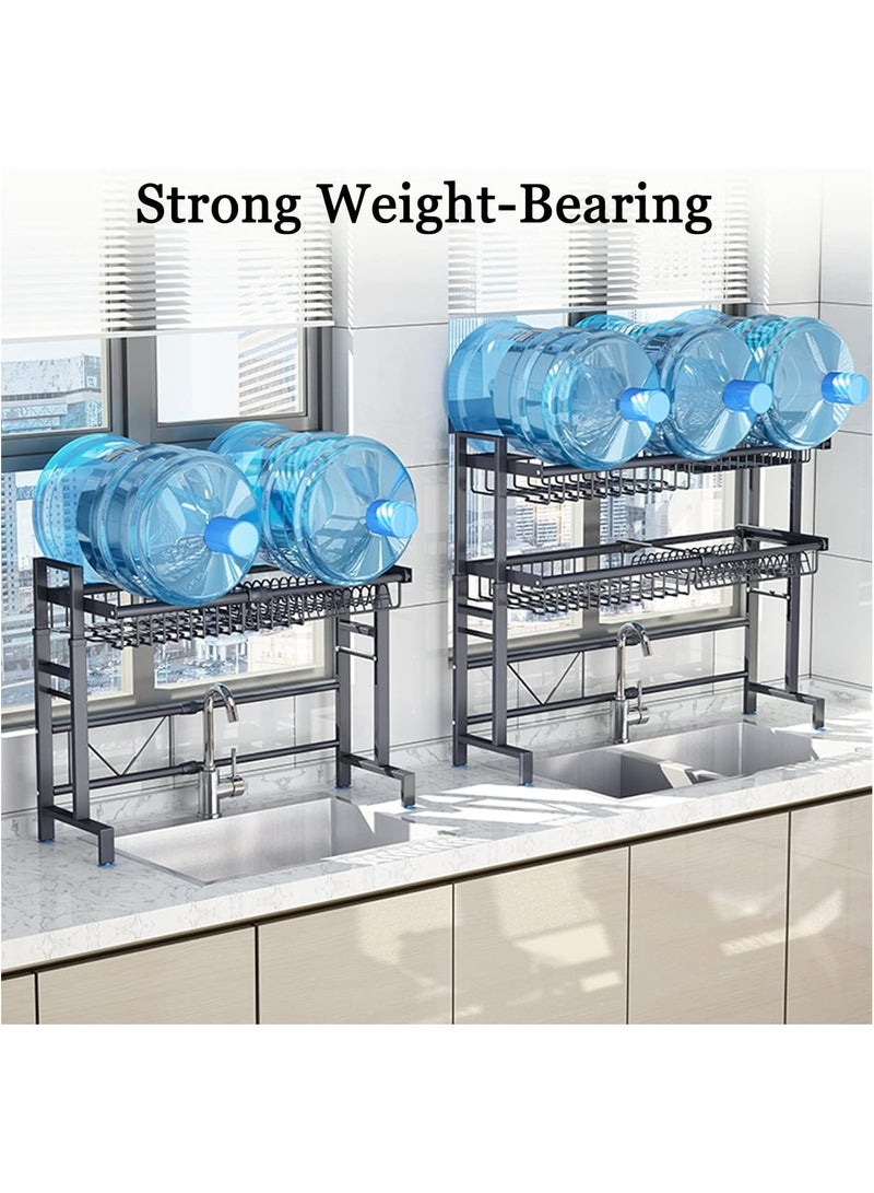 Scrolls 62 – 97 CM Length Adjustable Over The Sink Dish Rack Extra Heavy Duty Adjustable Length Large Dish Drying Stand Drainer with Utensil Holder for Kitchen Countertop Organizer - Image 5