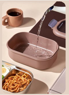 Stainless Steel Lunch Box with Spill-Proof Acrylic Lid and Compartments for Perfect Meal Organization D