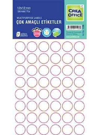 Crea Ticket Crea Worls Office Label 12 Diameter Colorless 1196 