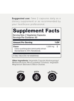 Toniiq Ultra High Strength Cissus Quadrangularis Capsules - 10% Ketosteroids - 1200Mg 100X Concentrated Extract - Wild Harvested In India - The Strongest Ligament And Tendon Support Available - 120 Caps  - Image 2
