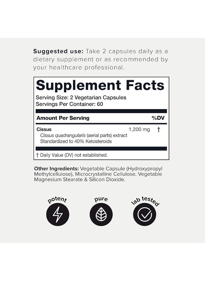 Toniiq Ultra High Strength Cissus Quadrangularis Capsules - 10% Ketosteroids - 1200Mg 100X Concentrated Extract - Wild Harvested In India - The Strongest Ligament And Tendon Support Available - 120 Caps  - Image 2