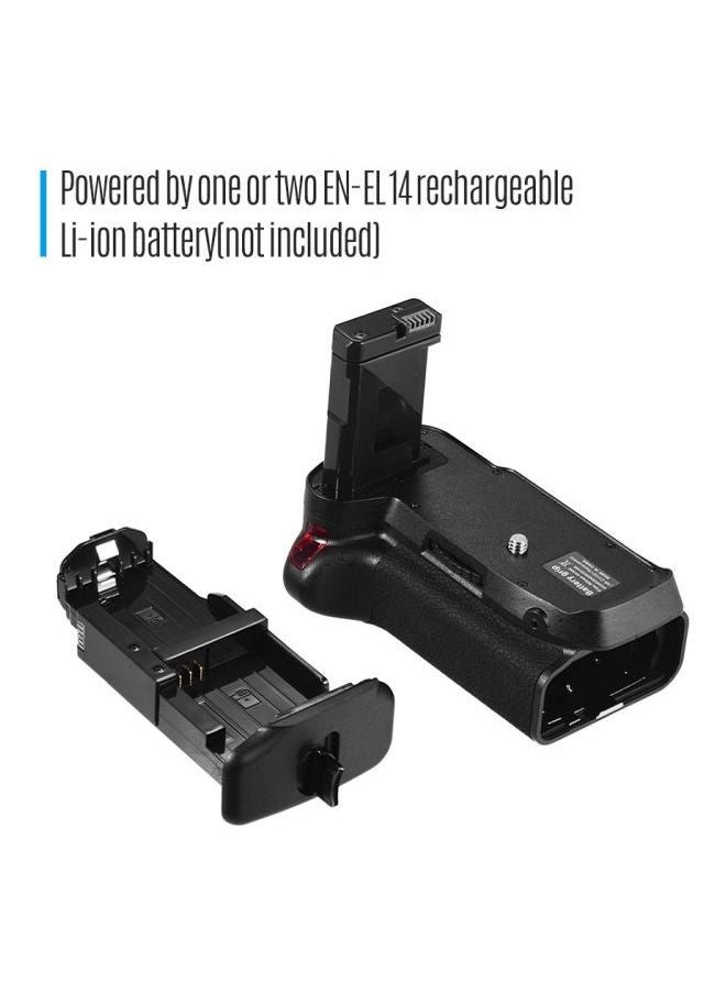 NIBEMINENT - Replacement Vertical Battery Grip With Remote Control For Nikon D5300/D3300/D3200/D3100/DSLR Camera Black/Silver - Image 1