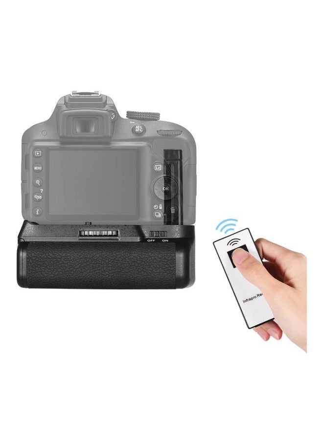 NIBEMINENT - Replacement Vertical Battery Grip With Remote Control For Nikon D5300/D3300/D3200/D3100/DSLR Camera Black/Silver - Image 1
