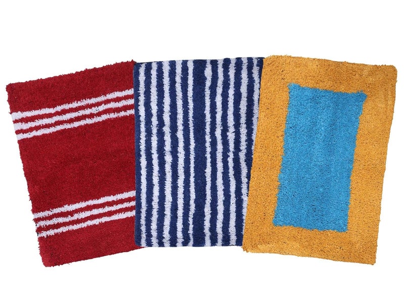 AAZEEM Absorbent Door Mat for Indoor Entrancex Non Slip Mat for Front Door Entryway, Soft Cotton Home. Hotel Balcony Floor Carpet, Floor Mats for Home, KitchenFloor Door Mat |Pack of 3 -(55x35cm) - Image 1