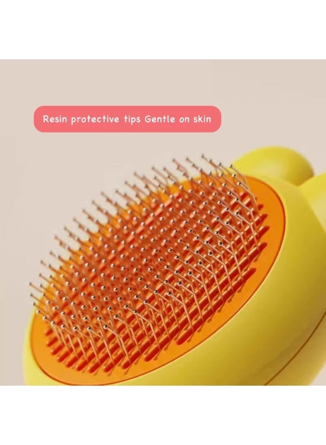 Professional Pet Deshedding Brush, One-Click Cleaning Grooming Brush with Stainless Steel Bristles for All Cats & Dogs - Image 2