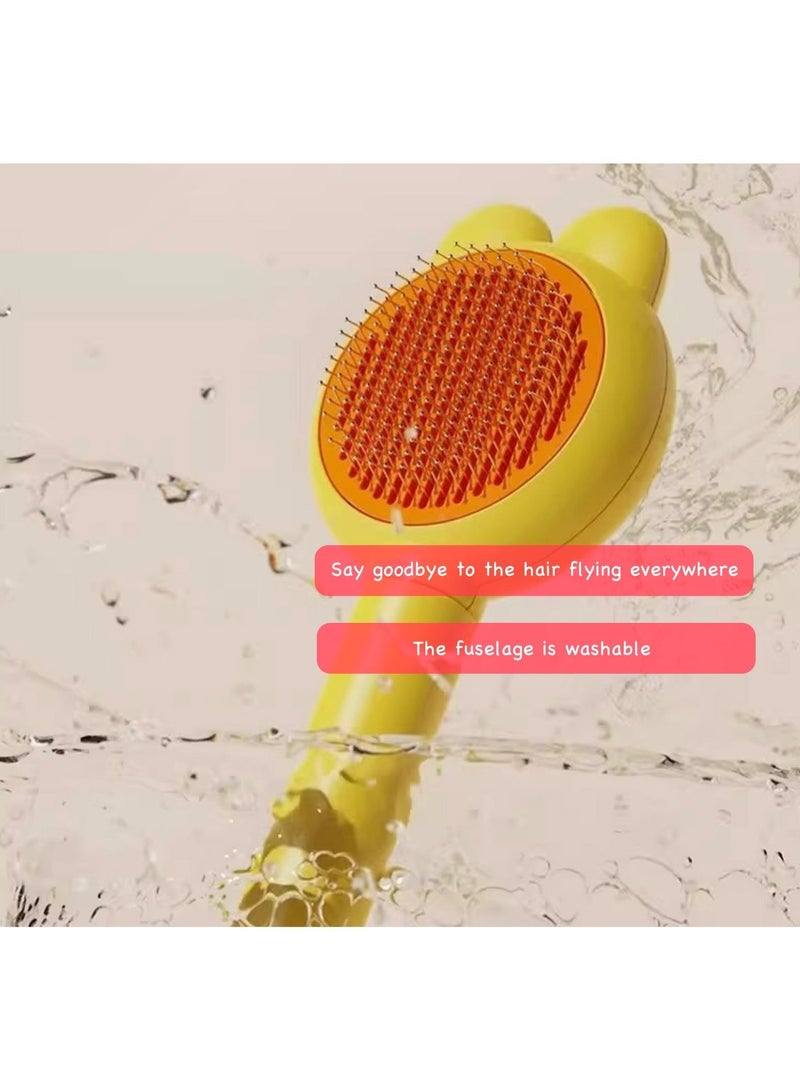 Professional Pet Deshedding Brush, One-Click Cleaning Grooming Brush with Stainless Steel Bristles for All Cats & Dogs - Image 4