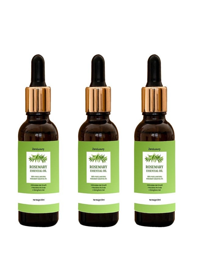 ZeroLuxury® Rosemary Essential Oil for Hair Growth, Skin Moisturiser, Hair Strengthening, and Scalp Nourishment -30ml(Pack of 3) - Image 1