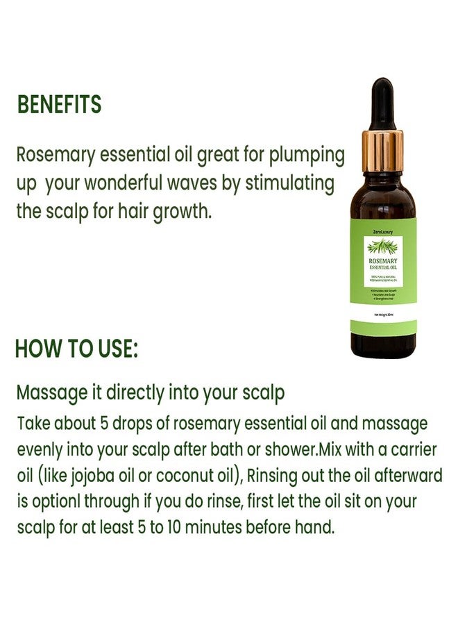 ZeroLuxury® Rosemary Essential Oil for Hair Growth, Skin Moisturiser, Hair Strengthening, and Scalp Nourishment -30ml(Pack of 3) - Image 2