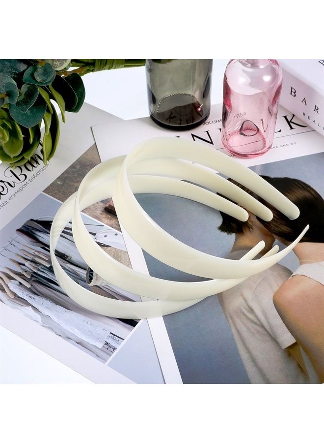 White Craft Plastic Headbands 1 Inch Plain No Teeth DIY Hair Bands Plain Headbands (20 Pieces)