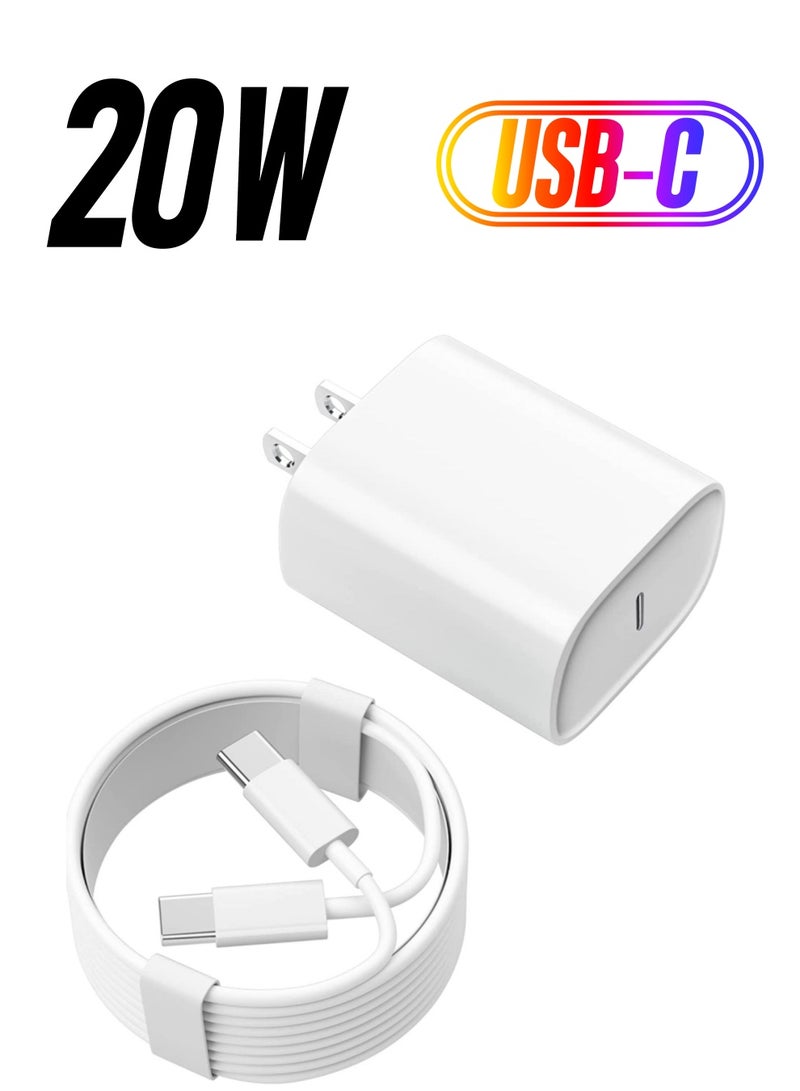 ELTRAZONE 20W USB C Fast Charger for iPad Pro 12.9/11 in 2021/2020/2018, iPad Air 4th/5th Generation 10.9", iPad Mini 6th Generation, iPad Charger Fast Charging Wall Charger Block with 6.6FT USB C to C Cable - Image 1