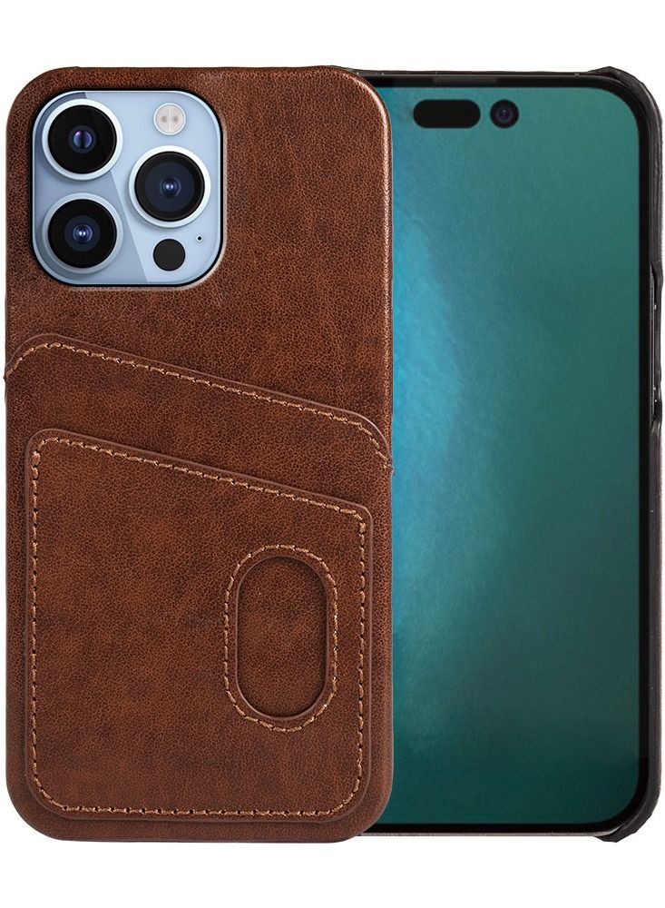 Loquat Suitable For Iphone14pro Mobile Phone Shell Card Anti-fall Max Back Cover Double Card Bag 