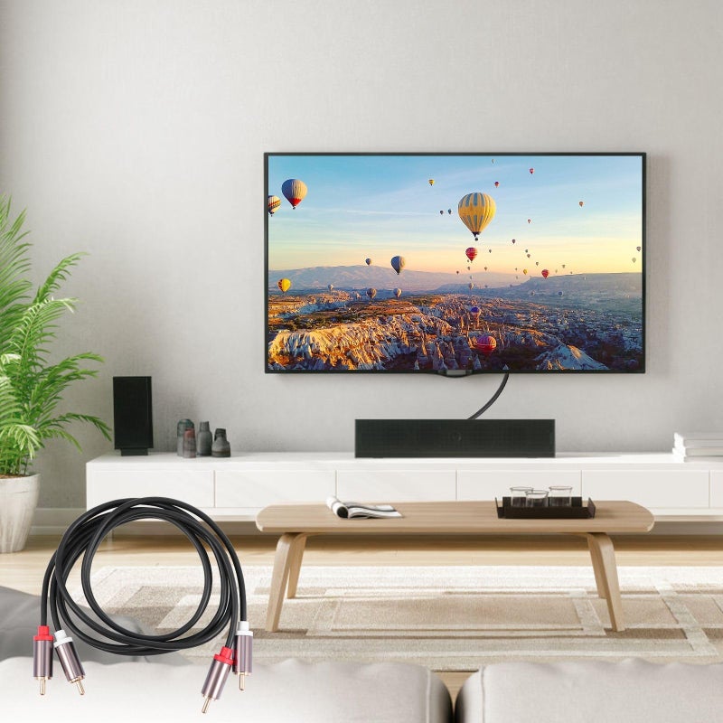 2 Pin Male to Male Stereo Audio Cable 1 Meter for Home Theater Gaming Consoles Subwoofer - Image 4