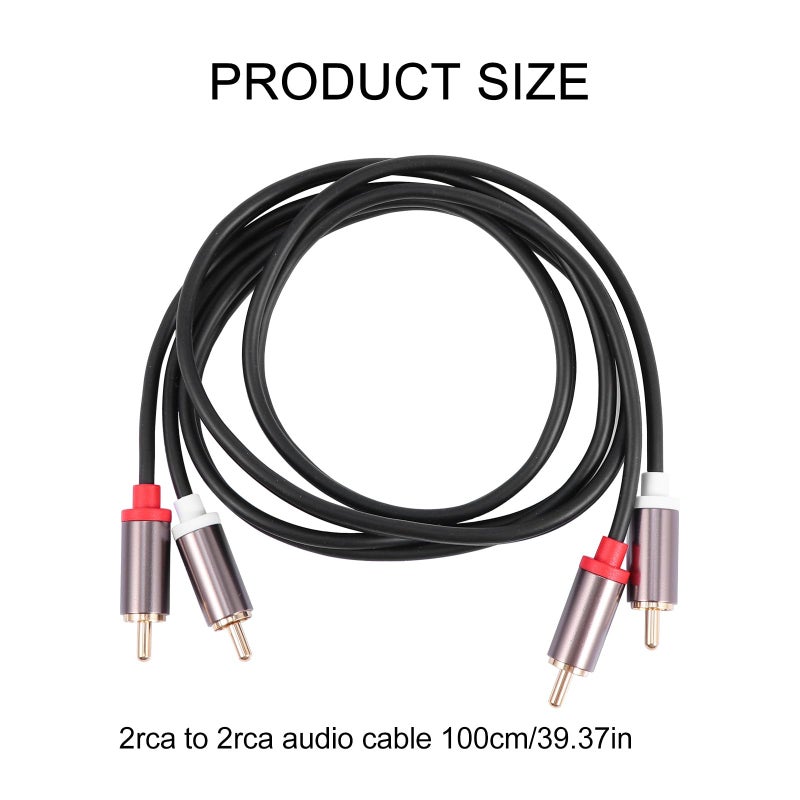 2 Pin Male to Male Stereo Audio Cable 1 Meter for Home Theater Gaming Consoles Subwoofer - Image 3