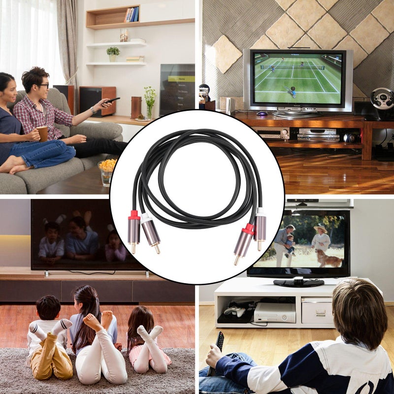2 Pin Male to Male Stereo Audio Cable 1 Meter for Home Theater Gaming Consoles Subwoofer - Image 5