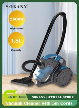 Multi-cyclonic Bagless Corded Canister Vacuum Cleaner with 6 Stage Filtration 2600W Max Power 1.8L 15 kpa Suction Power, SK-3381 (Blue) - pzsku/Z7EF33CAB13E16B091453Z/45/_/1740735733/70fd83e8-8b7b-4e9a-b030-7f4979a93ec9