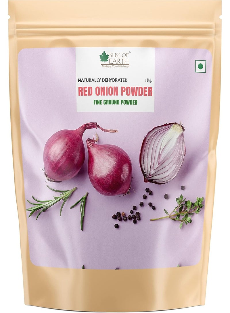 BLISS OF EARTH Natural Red Onion Powder Dehydrated Good For Cooking and Hair Growth Pack Of 3x1Kg - Image 2