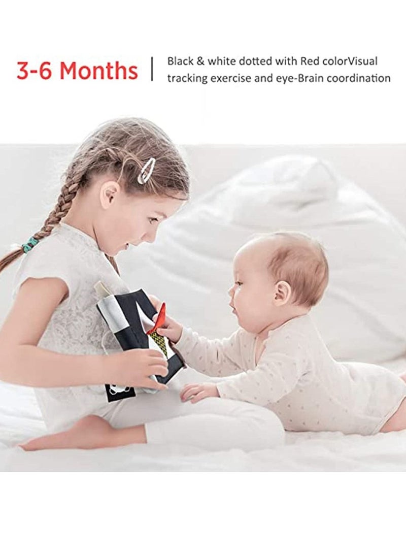 واي آند دي Soft Baby Books High Contrast Black and White Non-toxic Fabric Touch Feel Crinkle Cloth Early Educational Stimulation Toys for Infants Toddlers, Girl Boy Gift - Image 4