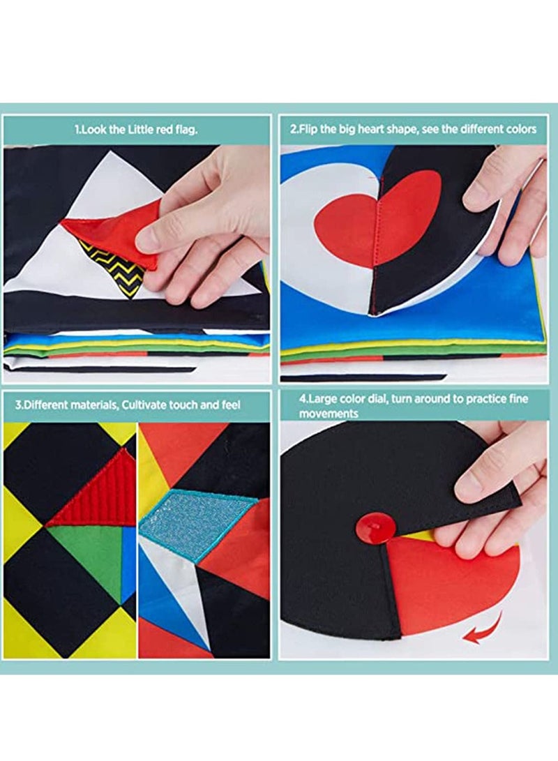 واي آند دي Soft Baby Books High Contrast Black and White Non-toxic Fabric Touch Feel Crinkle Cloth Early Educational Stimulation Toys for Infants Toddlers, Girl Boy Gift - Image 3