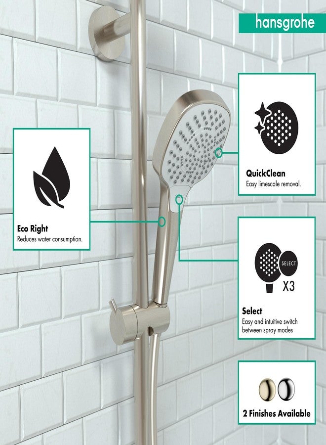 Hansgrohe رأس دش محمول هانزغروهي كرومّا سيلكت إي بتدفق منخفض 4 بوصة حديث 3 مطر ناعم، مطر مكثف، تدليك نابض 04723820 - Image 3