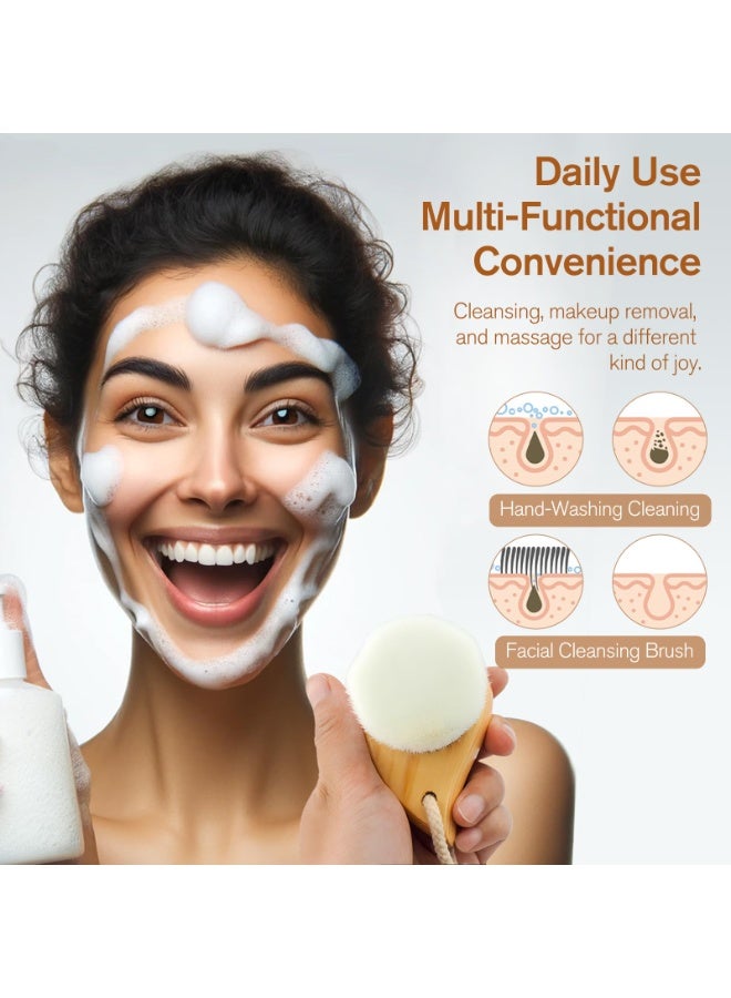 Facial Cleansing Brush , Soft Bristle Deep Pore Cleaner, Portable Beauty Brush with Ergonomic Handle - Image 3