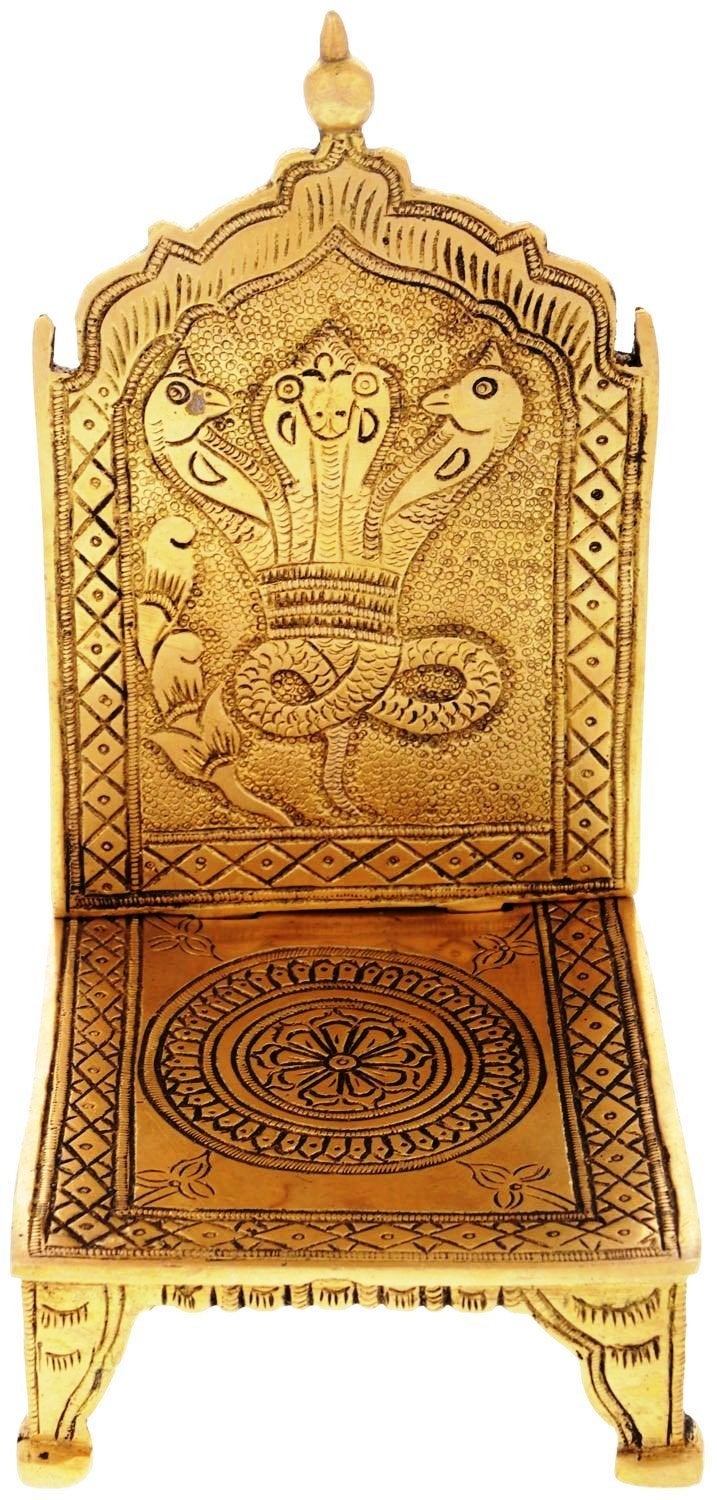 Purpledip Brass Singhasan Throne Chowki Gods Seating in Home Temple 11232
