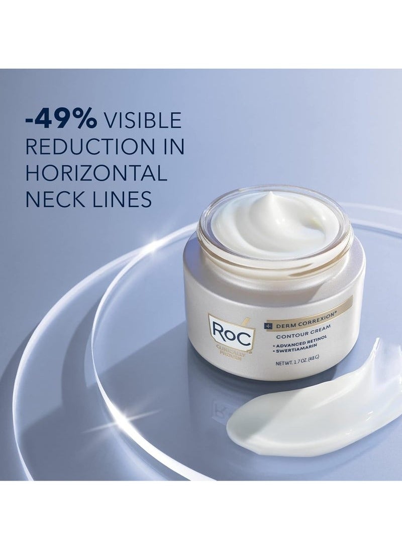 RoC Derm Correxion Neck Cream with Hyaluronic Acid and Advanced Retinol to visibly Tighten & Lift Horizontal Neck Lines, Facial Moisturiser to Contour Face, Neck + Jaw, (1.7 oz) - Image 2