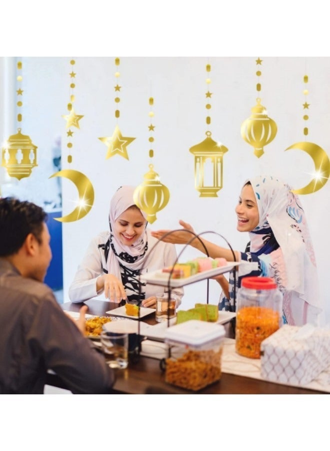 GGEROU 17Pcs Eid Mubarak Banner, Ramadan Banner,DIY Eid Mubarak Decorations, Black and Gold Eid Mubarak for Eid Decorations, for Home Ramadan Eid Decorations - Image 5