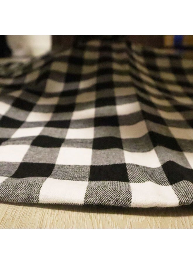 CHICHIC 48 Inch Buffalo Plaid Tree Skirt Christmas Tree Skirt Buffalo Check Tree Skirt Black and White Buffalo Plaid Tree Skirt Xmas, Double Layers for Christmas Party Decorations Holiday Ornaments - Image 3