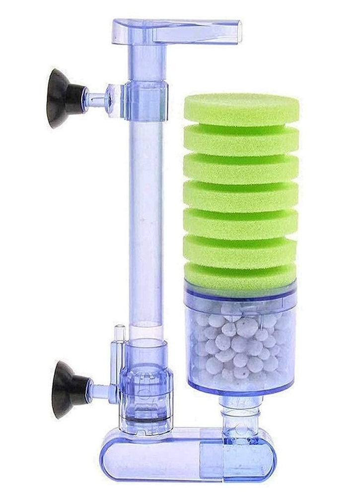 Y&D Fish Tank Filter Filter Media Biochemical Sponge Filters with Extendable Telescopic Air Flow Outlet Pump Driven for Aquarium  - Image 1