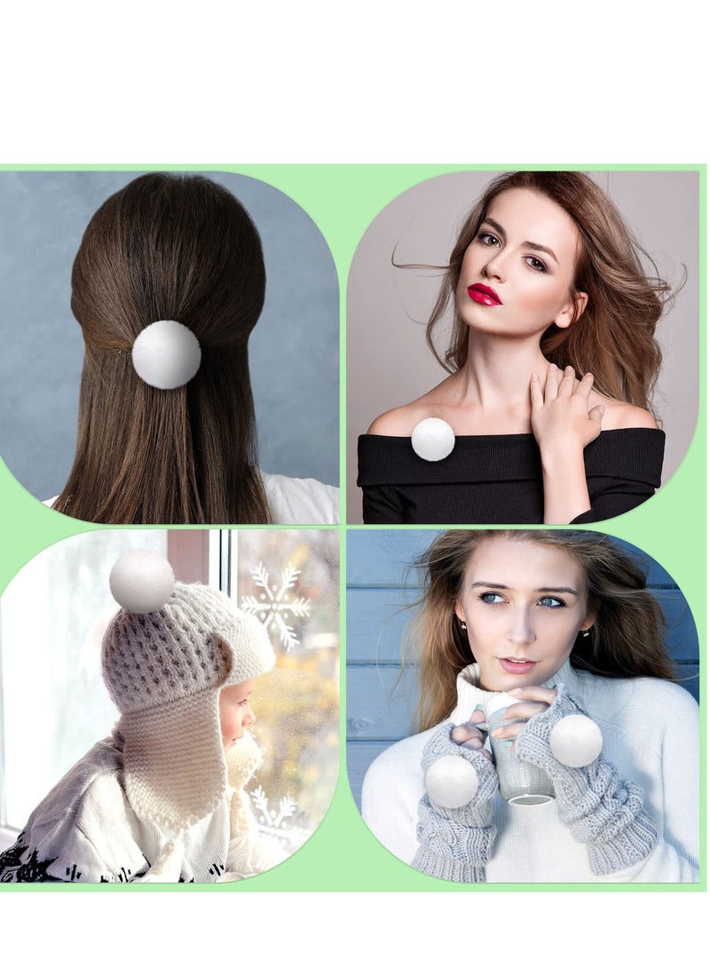 Excefore Women Fluffy Shoe Clips, 4 Pieces Women' Fluffy Mink Fur Pom Removable Shoe Clips, White Ball Shoe Clips, for Women Girls Costume, faux fur  - Image 4