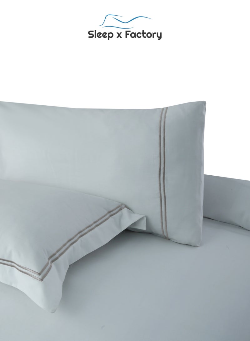 Sleep x Factory Luxury Cotton Satin Hotel Bedding Set – Embroidered – 6 Pieces – Without Filling - Image 4