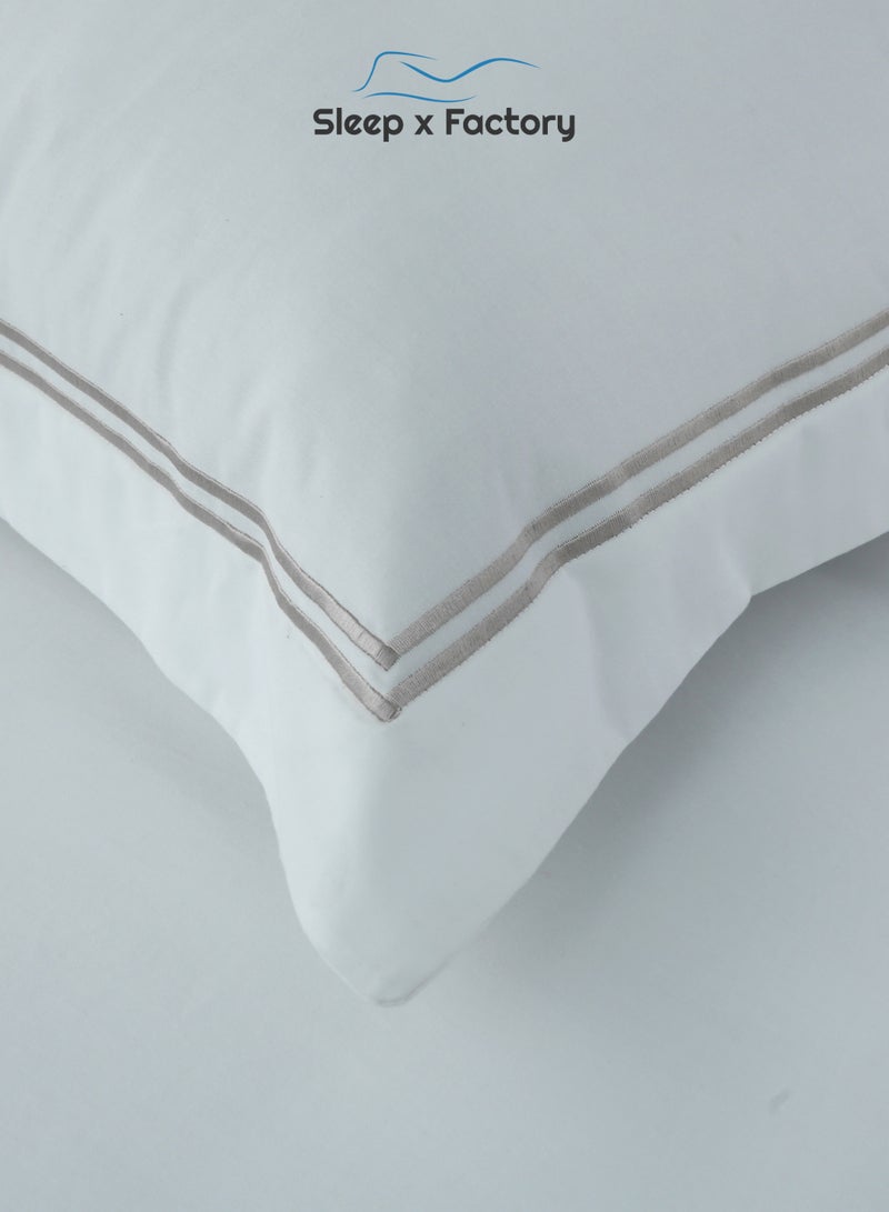 Sleep x Factory Luxury Cotton Satin Hotel Bedding Set – Embroidered – 6 Pieces – Without Filling - Image 5