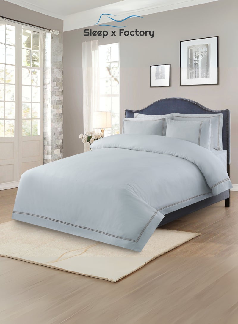 Sleep x Factory Luxury Cotton Satin Hotel Bedding Set – Embroidered – 6 Pieces – Without Filling - Image 3