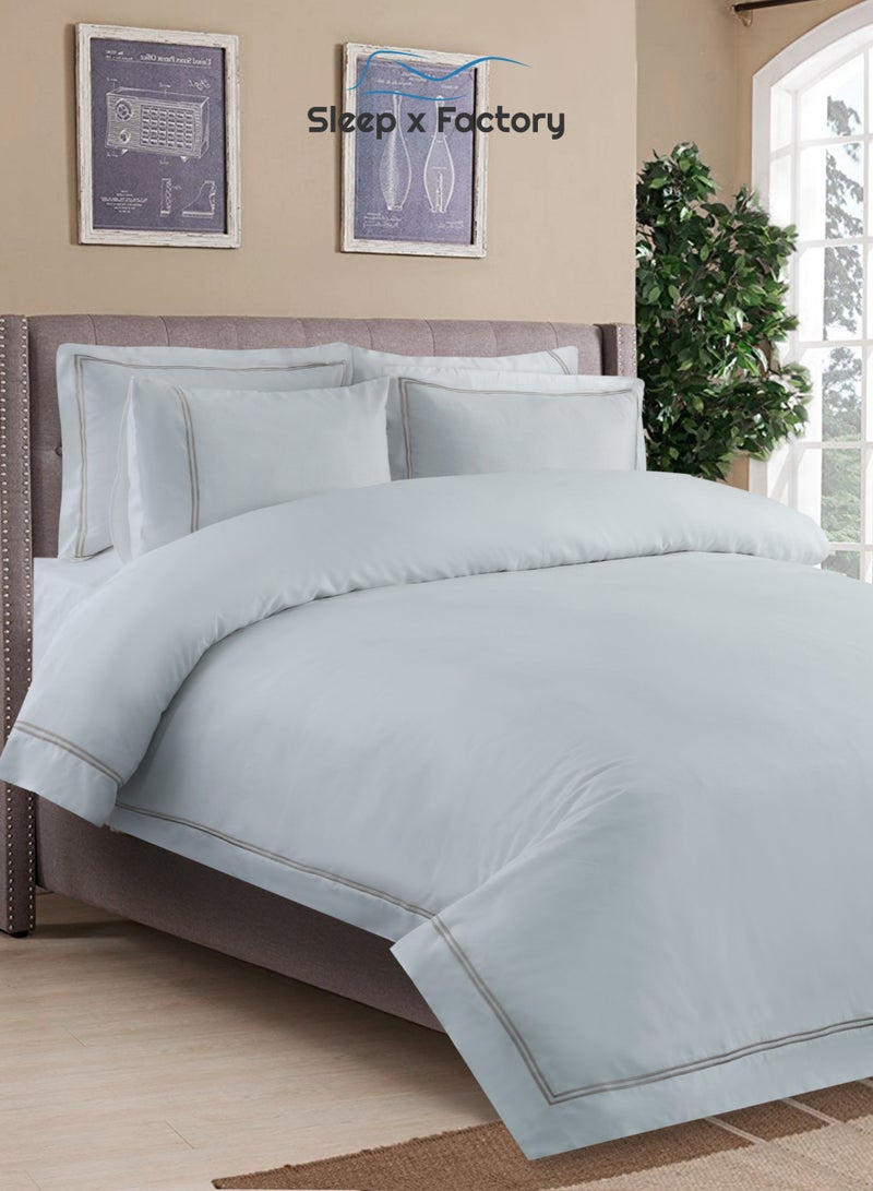 Sleep x Factory Luxury Cotton Satin Hotel Bedding Set – Embroidered – 6 Pieces – Without Filling - Image 2