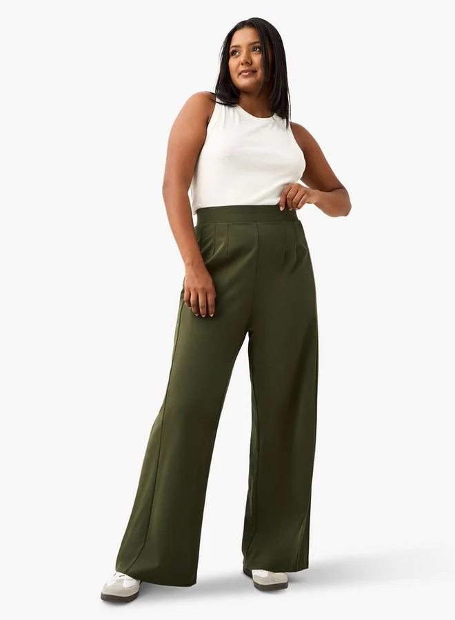 Ulla Popken Plus Size Ulla Popken Wide Leg Pants
