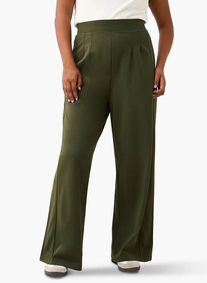 Ulla Popken Plus Size Ulla Popken Wide Leg Pants