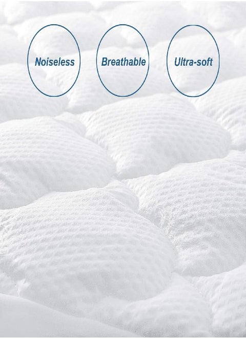 Full Size Air Mattress Pad Cover, Quilted Mattress Protector, Super Soft Breathable and Noiseless Down Alternative Filling Pillow Top Mattress Pad with Deep Pocket Fits Up to 16 Inch Mattress