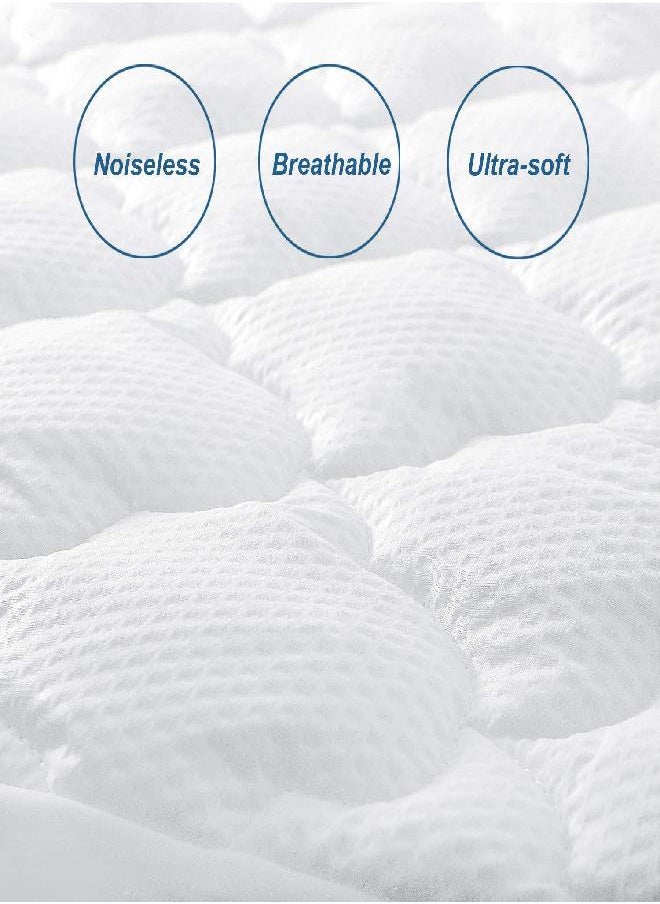 Moonsea Full Size Air Mattress Pad Cover, Quilted Mattress Protector, Super Soft Breathable and Noiseless Down Alternative Filling Pillow Top Mattress Pad with Deep Pocket Fits Up to 16 Inch Mattress 
