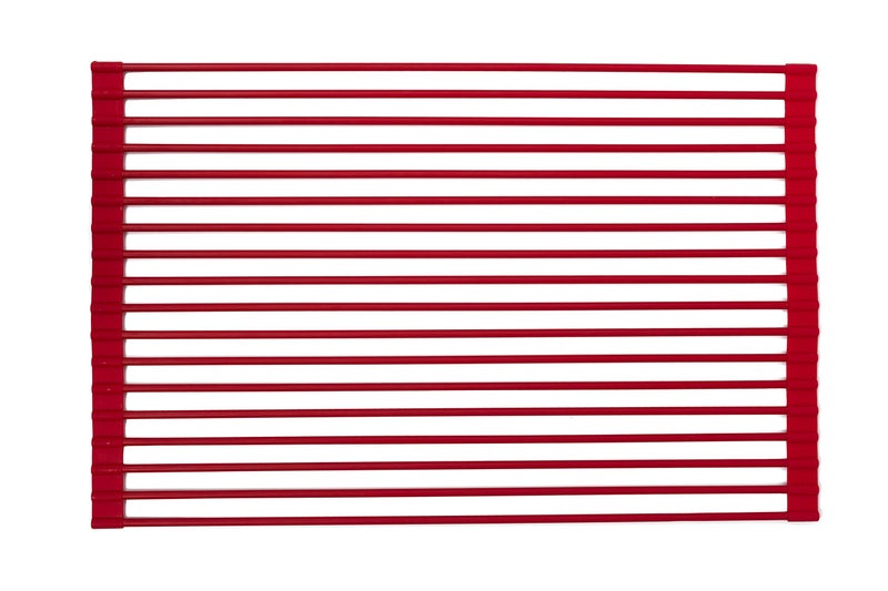 True  Tidy MultiPurpose Over The Sink RollUp Drying Rack DR881 Red